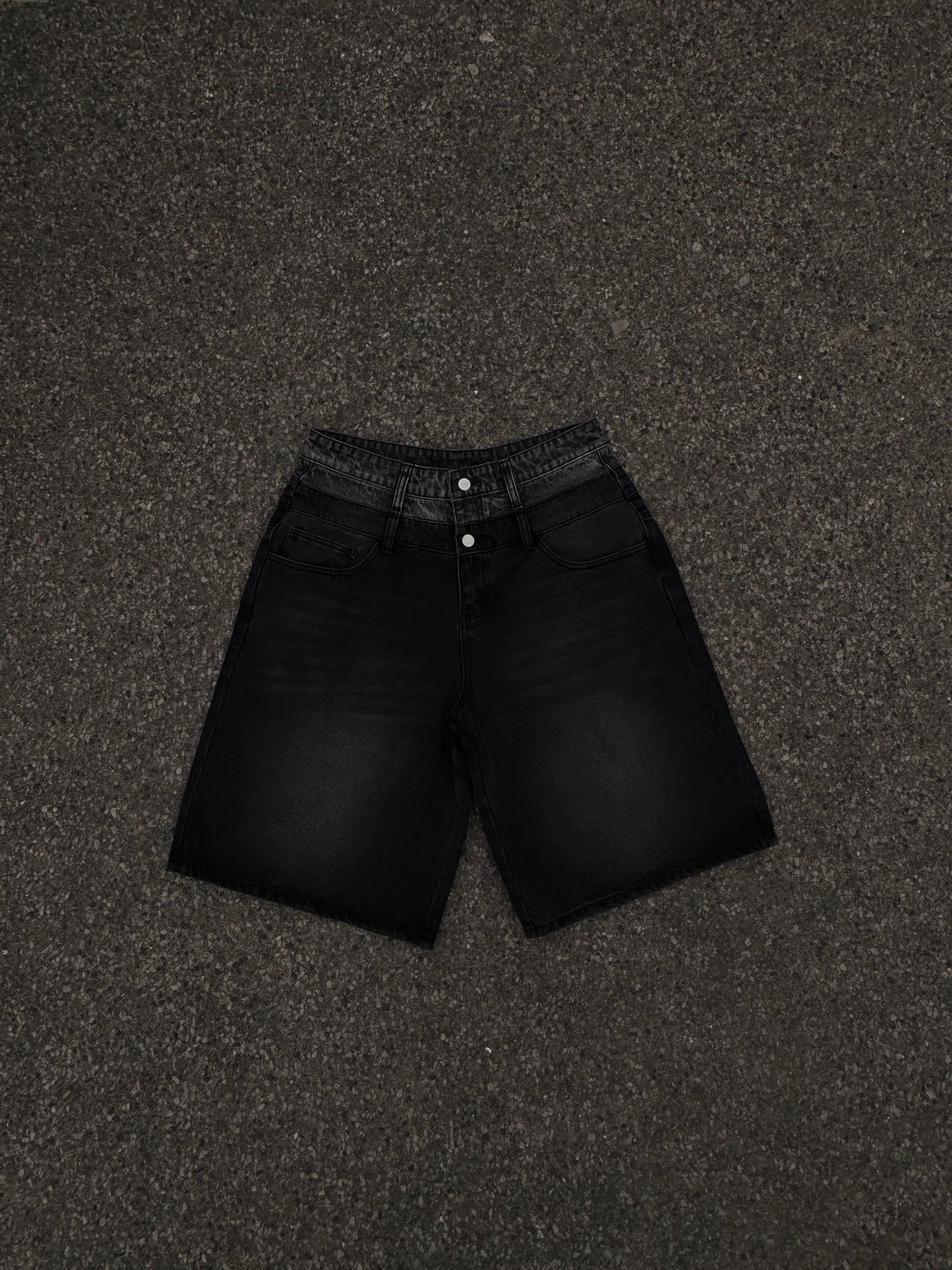 DOUBLE WAISTED JORTS